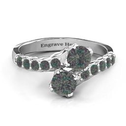 Intricate Infinity Two Stone Ring