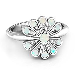 Pretty As A Peacock Ring in 925 Sterling Silver with Opal