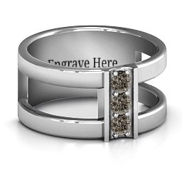 Layers Of Love Ring in 925 Sterling Silver with Smokey Quartz