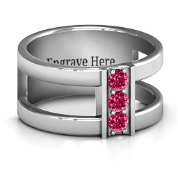 Layers Of Love Ring in 925 Sterling Silver with Ruby