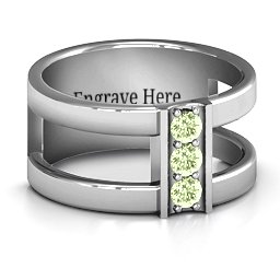 Layers Of Love Ring in 925 Sterling Silver with Peridot