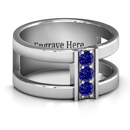 Layers Of Love Ring in 925 Sterling Silver with Blue Sapphire