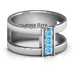 Layers Of Love Ring in 925 Sterling Silver with Blue Topaz