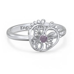 Butterfly Baby Feet Ring
