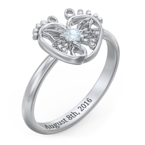 Butterfly Baby Feet Ring