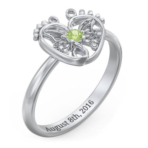 Butterfly Baby Feet Ring