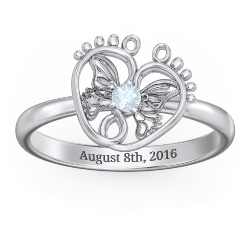 Butterfly Baby Feet Ring