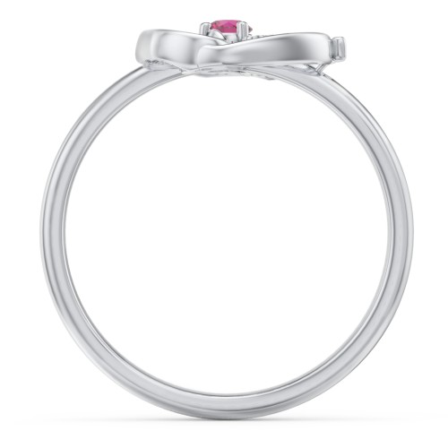 Butterfly Baby Feet Ring – Sterling Silver with Ruby