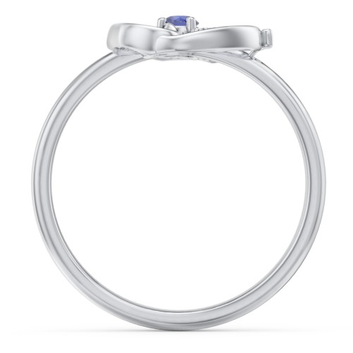 Butterfly Baby Feet Ring – Sterling Silver with Blue Sapphire