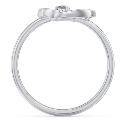 Butterfly Baby Feet Ring – Sterling Silver with Alexandrite