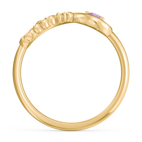 Infinite Bond Mum Ring – 9kt Yellow Gold with Amethyst