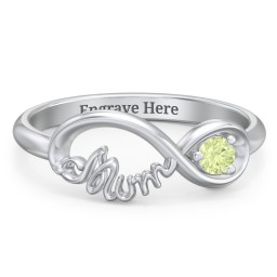 Infinite Bond Mum Ring in 925 Sterling Silver with Peridot