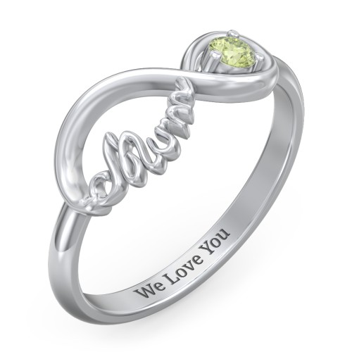 Infinite Bond Mum Ring – Sterling Silver with Peridot