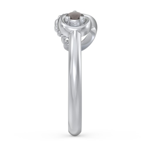 Infinite Bond Mum Ring – Sterling Silver with Smokey Quartz
