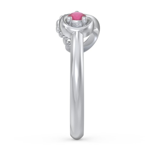 Infinite Bond Mum Ring – Sterling Silver with Ruby
