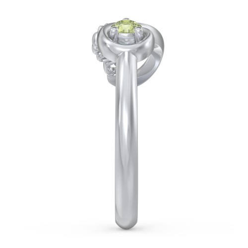 Infinite Bond Mum Ring – Sterling Silver with Peridot