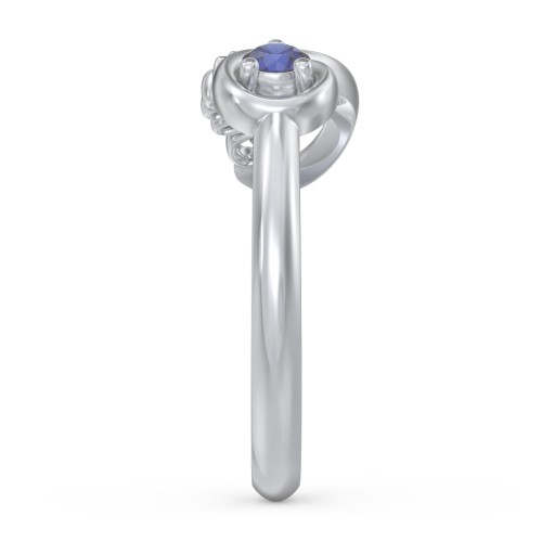 Infinite Bond Mum Ring – Sterling Silver with Blue Sapphire