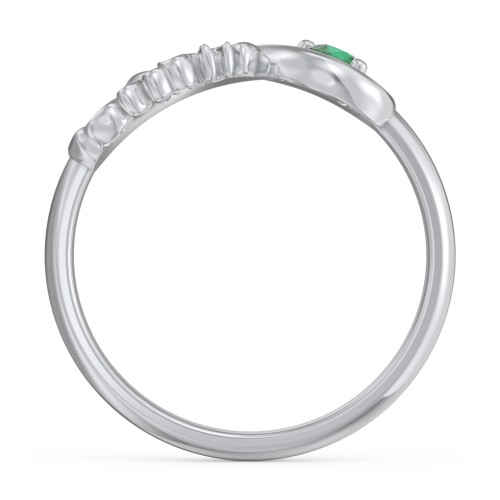 Infinite Bond Mum Ring – Sterling Silver with Emerald
