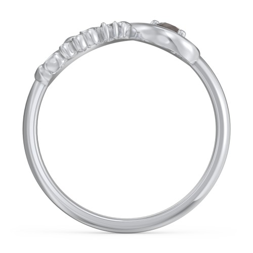 Infinite Bond Mum Ring – Sterling Silver with Smokey Quartz