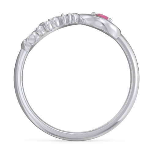 Infinite Bond Mum Ring – Sterling Silver with Ruby