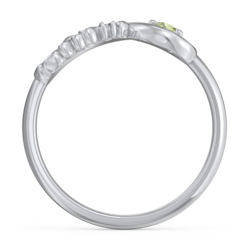 Infinite Bond Mum Ring – Sterling Silver with Peridot