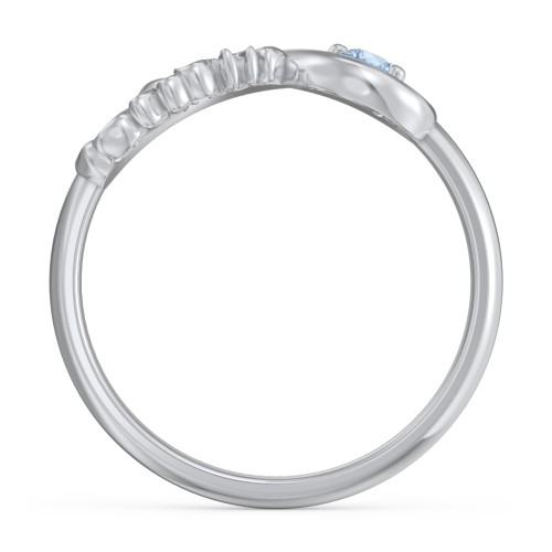 Infinite Bond Mum Ring – Sterling Silver with Blue Topaz