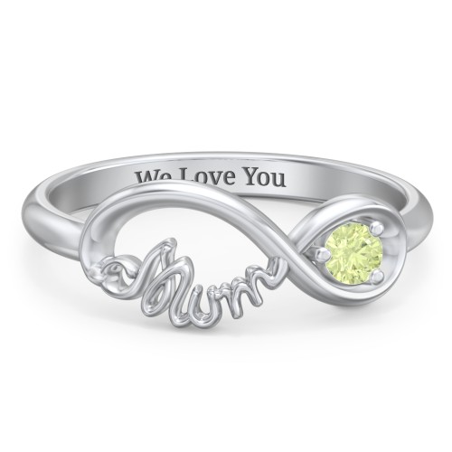 Infinite Bond Mum Ring – Sterling Silver with Peridot