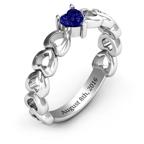 Enchanting Love Promise Ring – Sterling Silver with Blue Sapphire