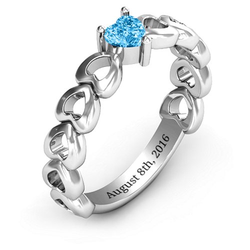 Enchanting Love Promise Ring – Sterling Silver with Blue Topaz