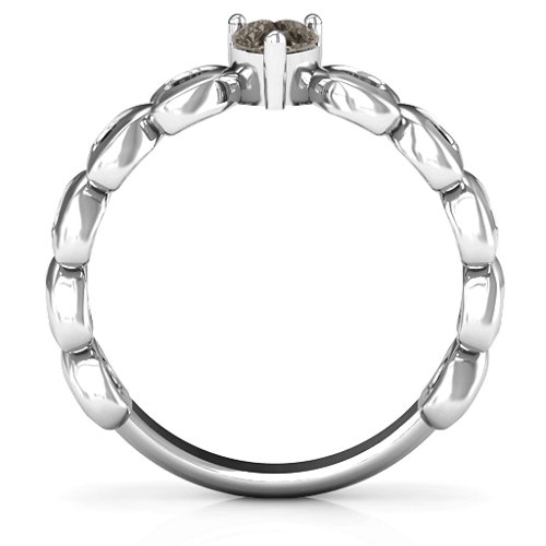 Enchanting Love Promise Ring – Sterling Silver with Smokey Quartz
