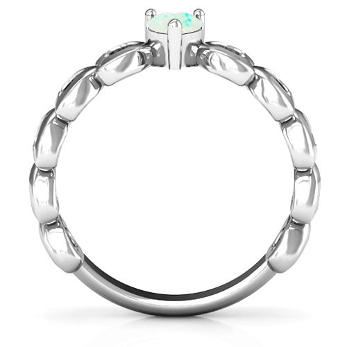 Enchanting Love Promise Ring – Sterling Silver with Opal