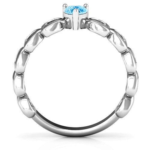 Enchanting Love Promise Ring – Sterling Silver with Blue Topaz