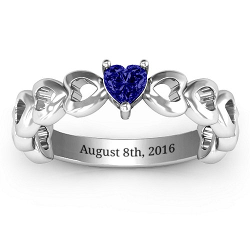 Enchanting Love Promise Ring – Sterling Silver with Blue Sapphire