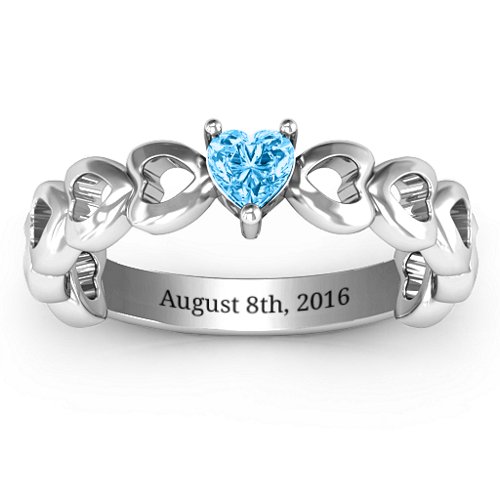 Enchanting Love Promise Ring – Sterling Silver with Blue Topaz
