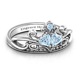 Ever Enchanted Double Heart Tiara Ring