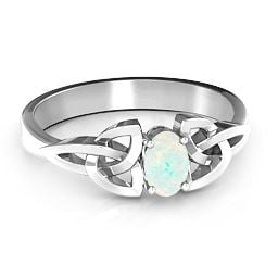 Trinity Knot Oval Gemstone Ring