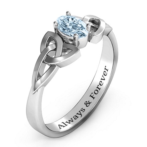 Trinity Knot Oval Gemstone Ring