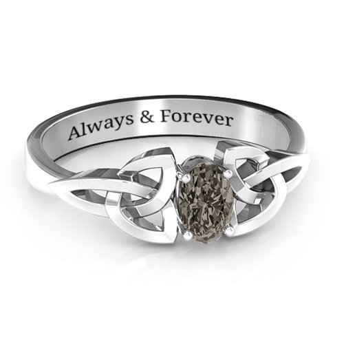Trinity Knot Oval Gemstone Ring