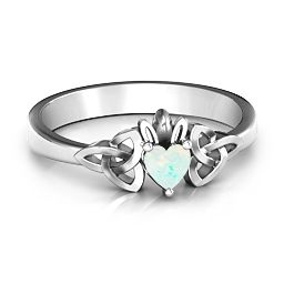 Trinity Knot Heart Crown Ring