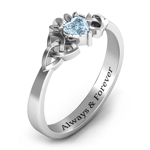 Trinity Knot Heart Crown Ring