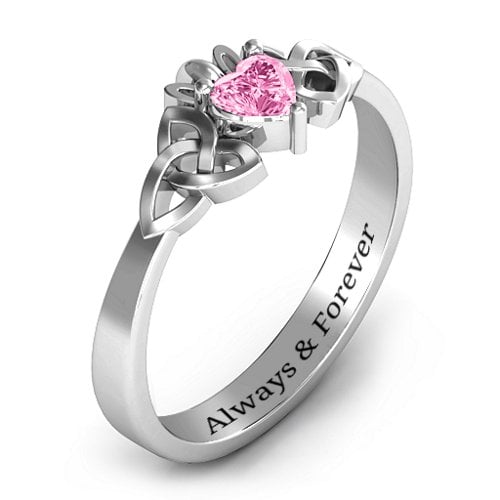 Trinity Knot Heart Crown Ring