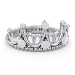 Like A Dream Tiara Ring in 925 Sterling Silver with Opal