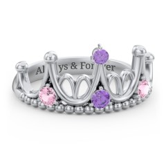 Like A Dream Tiara Ring – Sterling Silver with Pink Tourmaline and Amethyst