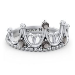 Like A Dream Tiara Ring in 925 Sterling Silver with Smokey Quartz