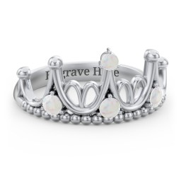 Like A Dream Tiara Ring in 925 Sterling Silver with Opal