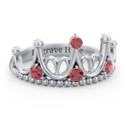 Like A Dream Tiara Ring in 925 Sterling Silver with Garnet