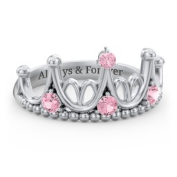Like A Dream Tiara Ring in 925 Sterling Silver with Pink Tourmaline