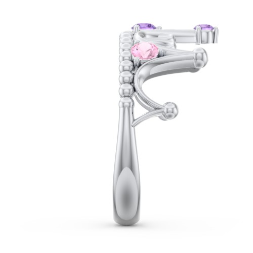 Like A Dream Tiara Ring – Sterling Silver with Pink Tourmaline and Amethyst