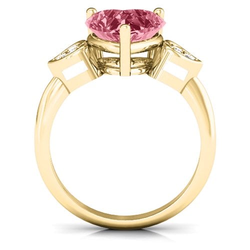 9mm Heart Brilliance Cubic Zirconia Ring with Heart-Set Accents