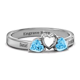 Sparkling Sweethearts Two-Stone Ring in 925 Sterling Silver with Blue Topaz